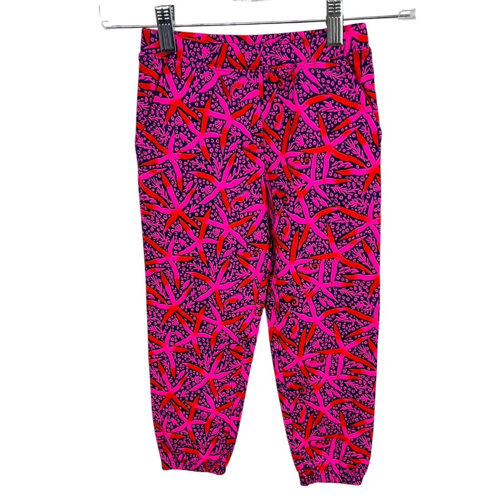 Lilly Pulitzer Mini Mallie Terry Pant‎ in Passion Fruit Star Searching Kids S